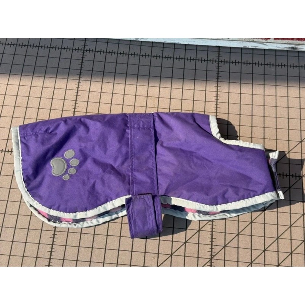 urple Plaid Reversible Dog Coat Medium
